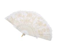 (Éventail en dentelle blanche) Lady European Castle Gothic Lolita Girl Vintage Retro Flower Lace Handheld