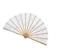 Éventail en dentelle brodée à motif creux - Accessoire de mariage - Accessoires de danse - Éventails portatifs pour mariée - Accessoire de mariage, blanc, taille unique