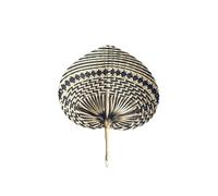 Éventail en paille tissée à la main en bambou pour décoration d'intérieur, salon d'été (noir)