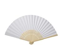 Eventail en Papier Couleurs Variées Côtes de Bambou Ventilateur Pliant Portable pour Peinture Calligraphie Décoration de Fête Bricolage (blanc)