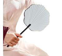 Éventail en papier de riz avec poignée de style chinois | Éventail ancien, décoration de festival, éventail pliable, éventail à main vintage, accessoires d'activité élégants pour la peinture à la main
