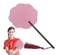 Éventail en papier de riz avec poignée de style chinois | Éventail ancien, décoration de festival, éventail pliable, éventail à main vintage, accessoires d'activité élégants pour la peinture à la main