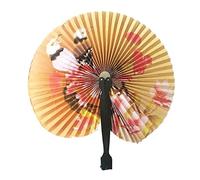 Éventail en papier pliable rétro Moulin à vent Petit éventail rond en papier style chinois Éventail à main Imprimé Couleur aléatoire 1 Décoration de fête Cadeau St Papier