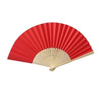 éventail en Papier Pliant ÉVentail Bois Et Papier Et Multicolores Demoiselles Cadeaux Mariage FêTe DéCorer DolceTiger (Rouge)