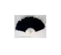 Éventail en plumes - WIDMANN - Noir - 30cm - Intérieur