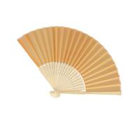 Éventail en soie de style chinois, fait à la main avec 23 baleines, petit éventail portable pour l'été, accessoire de danse asiatique traditionnelle, cadeau de mariage, costume de cosplay (doré)