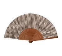 Éventail Espagnol Espiga Marrón-Bois et coton-23 cm -Étui et Housse en Jute-Accessoire de Mode -Fabriqué à la Main en Espagne-Événements et Cadeaux-Notre Collection Classiques-Tusitala Barcelona