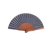 Éventail Espagnol Gales - Bois et coton - 23 cm - Étui et housse en jute - Accessoire de mode - Fabriqué à la main en Espagne - Événements et cadeaux - Notre collection Classiques - Tusitala Barcelona