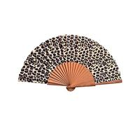 Éventail Espagnol Sauvage - Bois et Coton - 23 cm - Étui et Housse en Jute - Accessoire de Mode - Fait Main en Espagne - Événements et Cadeaux - Notre Collection Classiques - Tusitala Barcelona