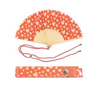 Éventail - FISURA - Coeurs - Rouge - Bois - 42,5 x 23 cm