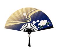 Éventail japonais pliable, accessoire de refroidissement fait main en tissu de soie | Collection d'éventails pliants 2D de décoration de maison traditionnelle de style japonais pour esp