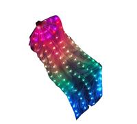 Éventail lumineux en soie à LED - Long et épais - Arc-en-ciel - Accessoires de danse aquatique pour bar et karaoké, Main droite., M