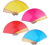 Éventail magique à quatre couleurs - Accessoire de scène à changement de couleur - Éventail magique double face en PVC - Parfait pour les fêtes et les spectacles
