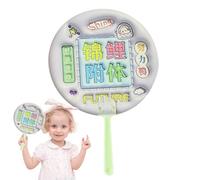 Éventail manuel - Façonnez une esthétique personnalisée rapidement, petit accessoire de refroidissement rond, design imprimé alphabet audacieux, prise en main confortable ergonomique | pour les