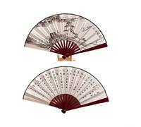 Éventail mural en soie fabriqué à la main de 25,4 cm avec design chinois et japonais, décoration d'intérieur orientale élégante pour salon, chambre à coucher ou bureau (2)