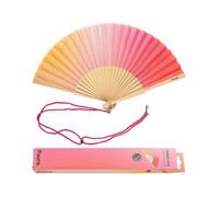 Éventail original avec un dégradé de rouge. Éventail en bois moderne et amusant. Éventail avec des tons rouges. 42,5 x 23 - FISURA