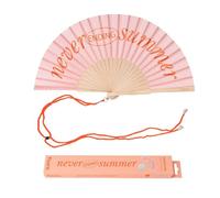 Éventail original - Fisura - Éventail moderne “Never ending summer"" rose et orange. Avec cordon pour éventail. 42,5 x 23 cm