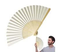 Éventail pliable à main, élégant et rétro chinois japonais en soie - 20,3 cm charmant et vintage en soie pour femmes et filles