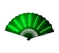 Éventail pliable à main - Grand ventilateur de festival lumineux à LED, batterie incluse | Řave Faņ with Liģht Portable Følding - Performance Show Party Fån for Stage Carnival Club Belly Dance, a