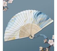 Éventail pliable de style chinois, éventails en bambou, tissu de soie, pour décoration murale, décoration de mariage (style 4)