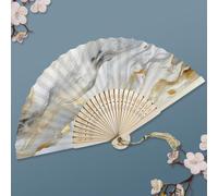 Éventail pliable de style chinois, éventails en bambou, tissu de soie, pour décoration murale, décoration de mariage (style 7)