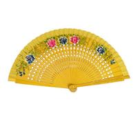 Éventail pliable double face avec peinture florale délicate et facile à transporter pour scène, fête, cadeau, fan de danse espagnole traditionnelle