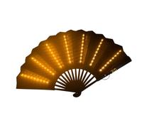 Éventail pliable éclairé à LED, grand éventail portable éclairé, accessoires Raves, éventail pliable illuminatis à piles pour fêtes, discothèques et concerts de musique