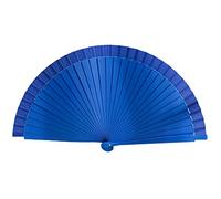 Éventail pliable en bois coloré - Éventail espagnol classique de style chinois - Éventail pliable en bois - Pour danse, cosplay, mariage - Bleu roi
