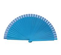 Éventail pliable en bois coloré, éventail espagnol classique de style chinois Theaceae en bois, éventails pliants à la main, pour danse, cosplay, mariage, bleu ciel