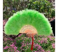 Éventail pliable - Éventail à plumes - Éventail pliable - Vintage - Pour mariage, cadeau, été, fête, carnaval, accessoire de costume