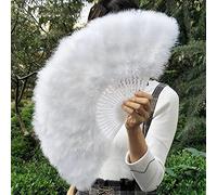 Éventail pliable - Éventail à plumes - Éventail pliable - Vintage - Pour mariage, cadeau, été, fête, carnaval, accessoire de costume