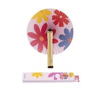 Éventail pliable - Fisura - Éventail pliable fleurs en papier rose. Éventail pour mariage. Cadeau pour fêtes ou cérémonies.