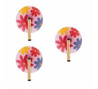 fisura. - Éventail pliable. Éventail pliable en papier. Éventail pai pai Éventail pour mariage pour invités. Cadeau pour fêtes ou cérémonies. (Fleurs, 3 unités)