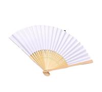 Eventail Pliable Lot de 10 éventails à Main Vierges for décoration de Mariage, éventails en Papier à Faire soi-même for pratiquer la Calligraphie et la Peinture(White,10pcs)