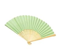 Eventail Pliable Lot de 10 éventails à Main Vierges for décoration de Mariage, éventails en Papier à Faire soi-même for pratiquer la Calligraphie et la Peinture(Light Green,5pcs)