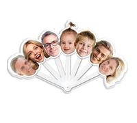Éventail Pliable personnalisé avec 7 Photos - Éventail de Mariage à Main avec découpe Visage, pour église, Remise de diplôme, Anniversaire - décoratif Cadeau pour invités