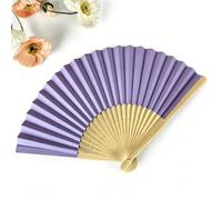 Éventail pliable, ventilateur à main, ventilation d'été (violet, 50) | Éventail pliable en bambou, offre une circulation de l'air pendant les chaudes journées d'été. Pour les mariages, les fêtes