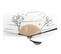 Éventail pliant avec manchon de protection en tissu pour cadeaux et décoration murale Style rétro japonais 21 cm