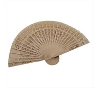 Éventail pliant chinois vintage en bois sculpté, sculpté et parfumé, idéal pour les mariages et les fêtes.