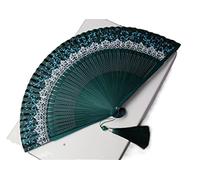 Éventail Pliant, Couronne Pliante À Changement De Couleur À La Main, Dentelle Pliante for Femmes, Changement De Couleur, Mode, Photographie Hanfu Pliante, Vert, Noir, Vert Éventails De Poche (Color :