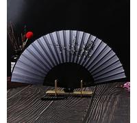 Éventail Pliant De Poche, Éventails De Soie Gris Éventail De Bambou De Fleurs De Prunier Exquis Avec Gland Noir Éventails Chinois Faits À La Main Élégant Éventail Pliant De Poche Pour Danse Fête De Mariage