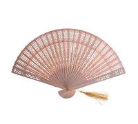 Éventail Pliant, Main Pliante 1PC Chinois Vintage Bois Creux Sculpté À La Main Pliable Cadeaux Maison ou Poche Mariage Fête Nuptiale Multi Couleur Faveurs Éventails De Poche(Brown)