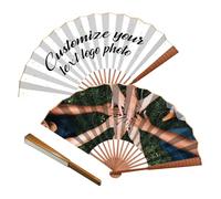 Eventail Pliant Personnalisé avec Votre Photo/Logo, Eventail Pliant personnalisé en Bambou pour Mariage, fête, Danse, Saloon de Eventail Pliant décoratif - 1 pièce