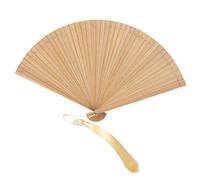 Éventail pliant traditionnel chinois en bambou de taille compacte, design respirant, cadeau culturel, outil de refroidissement intérieur et extérieur, bambou de couleur unie