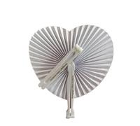 Eventail Pliant Ventilateur Éventails pliants en Papier Blanc personnalisés, 15/20/30/110 pièces, poignées en Plastique en Forme de cœur for Mariages, Souvenirs et fêtes(20pcs)