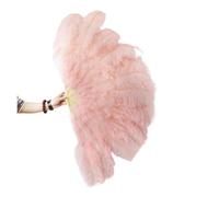 Eventail Plume 100CM Plume Éventail Décorer Halloween Fête De Mariage Décoration Scène Danse du Ventre DIY Plumas Fan Barres Coloré pour Danse(Powder Pink,1 Pcs)