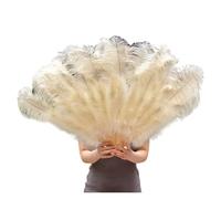 Eventail Plume 100CM Plume Éventail Décorer Halloween Fête De Mariage Décoration Scène Danse du Ventre DIY Plumas Fan Barres Coloré pour Danse(Ivory Yellow,2 Pcs)