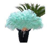 Eventail Plume 100CM Plume Éventail Décorer Halloween Fête De Mariage Décoration Scène Danse du Ventre DIY Plumas Fan Barres Coloré pour Danse(Mint Green,2 Pcs)