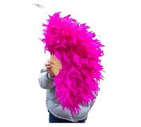 Eventail Plume Éventail de Plumes Dinde Pelucheux Pliable, décor fête Mariage, décoration Spectacle sur scène(Rose Red)