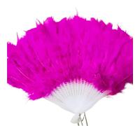 Eventail Plume Éventail Pliant en Plumes, Accessoire de Danse Classique Cheongsam, décorations de Noël rétro(Color 3)